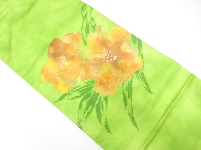 花模様織り出し　名古屋帯